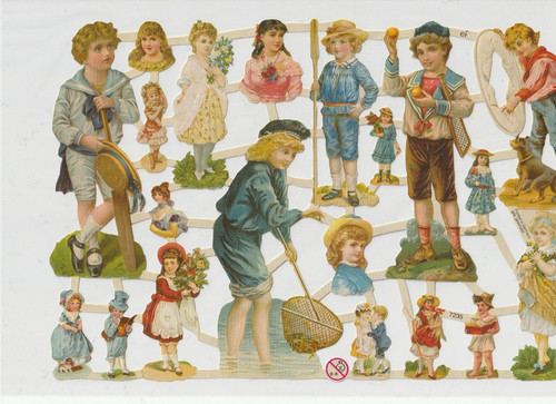 Vintage kinder decoupage - -,