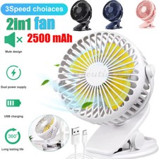 Mini Tisch Lüfter Leise Ventilator Clip Tischventilator mit Akku Leise USB Fan