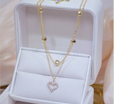 Damen Halskette Herz Zirkon