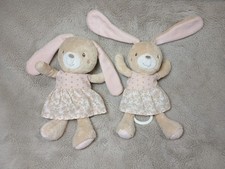 Hase Spieltier + Spieluhr von DM Pusblu Kleid Stofftier rosa braun Kuscheltier 