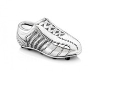 Kinderspardose Fußballschuh versibertes Sparschwein Sneaker Fußball Sparbüchse 