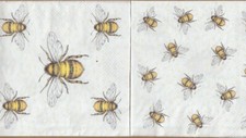 3 Servietten ~ Bienen Bees Insekten Hummel Wespen