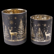 Schwarzes Teelichthalter Set