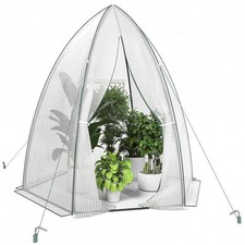Gewächshaus Folienzelt 160x180cm, Pflanzenhaus, wetterfest, Rolltür, Mesh