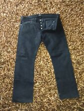 RALPH LAUREN  Double RRL Low Straight Slim Black Selvage  W38 L32
