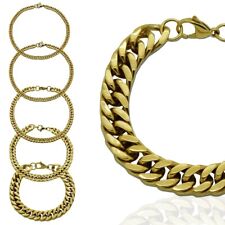 Edelstahl Armband Golden Herren Panzerkette Figaro Schmuck Königskette 22 cm 