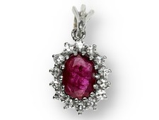 Rubin Diamant Anhänger Damen