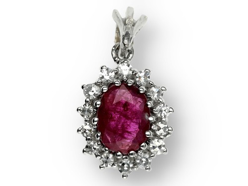 Rubin diamant anhänger damen - diamant,