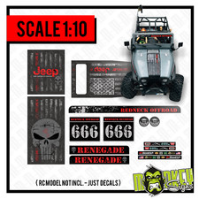 1:10 RC Car Aufkleber Set JEEP CJ7 AXIAL SCX 10 III Offroad Renegade USA