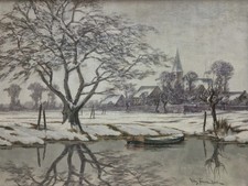 Ölgemälde Landschaft Winter