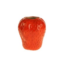 Vase Erdbeere rot 18cm Design Blumenvase Deko modern Obst Keramik Sommer