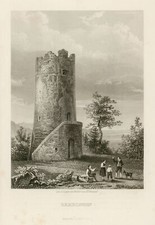 Freiburg Zähringen Original Stahlstich Frommel 1845