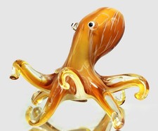 Glasfigur Skulptur Glas TINTENFISCH Fisch MURANO GLASKUNST bezeichnet Ø20cm