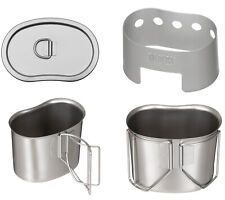 US Feldflaschenbecher Army Deckel Becher Outdoor Ständer Armee Kocher Edelstahl