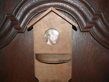 altes Marterl  Eichenholz um 1900 Christuskopf mit Dornenkrone Papier coloriert 