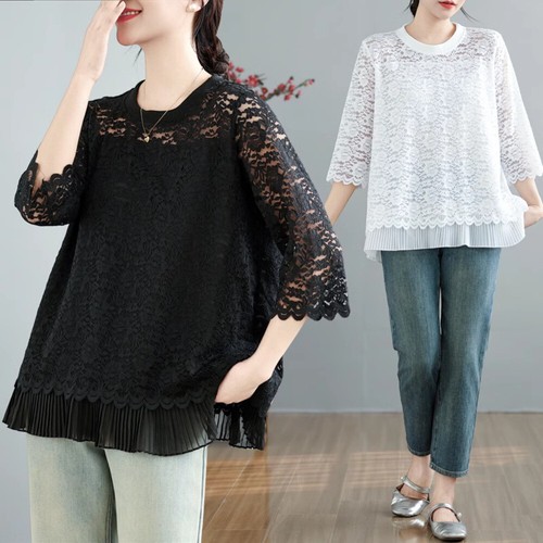 Spitze netz shirt - spitze, oberteile