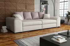 Big Sofa Couchgarnitur WELLS Megasofa Sofa in Beige-Hellrosa