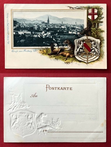 Prägedruck freiburg im - ak,