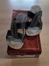 Bequeme Damen Sandalen schwarz mit  Strass Steinen Laura Berg Gr. 36 Neuwertig!