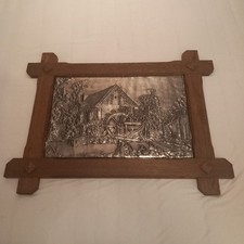 Großes Zinn Wandbild Relief "