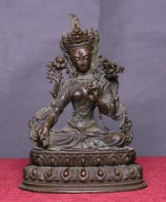10CM Alte Tibet Bronze Grün