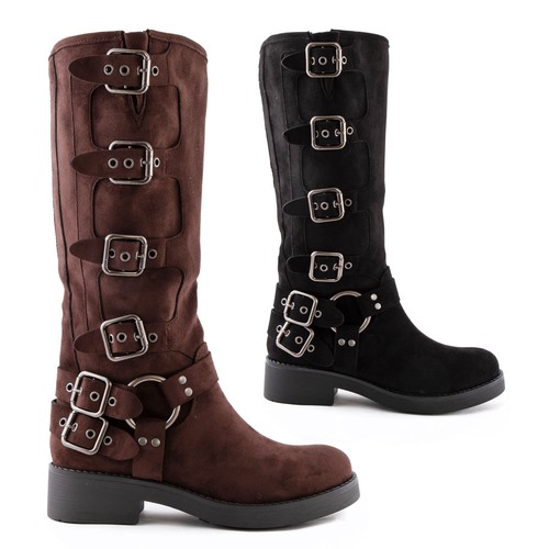 Damen wildleder stiefel biker - damen,