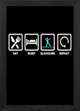 Gerahmtes wandbild eat sleep - gerahmtes,