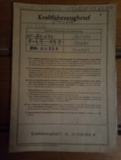 Fahrzeugbrief kfz brief 1969 - fahrzeugbrief,