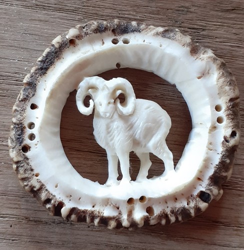 Handgeschnitzte hirschhornrose - handgeschnitzte,