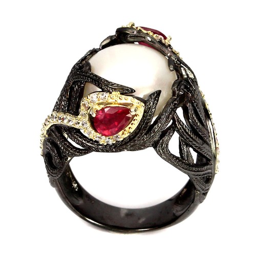 925 sterling silber ring - 925, perle