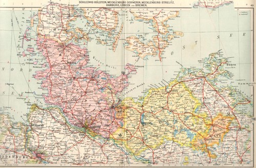 Landkarte schleswig holstein - landkarte., schleswig-holstein