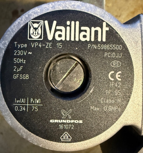 Vaillant grundfos ze 15 - vp,