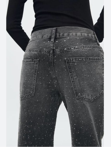 Zara jeans swarovski glitzer - zara,