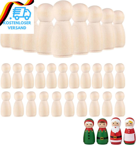 Unbemalte holz steckpuppen - unbemalte,