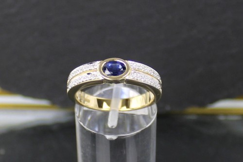 Saphir brillantring 585er - saphir-brillantring,,