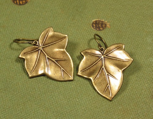 Ohrringe ivy efeu blatt - ohrringe,