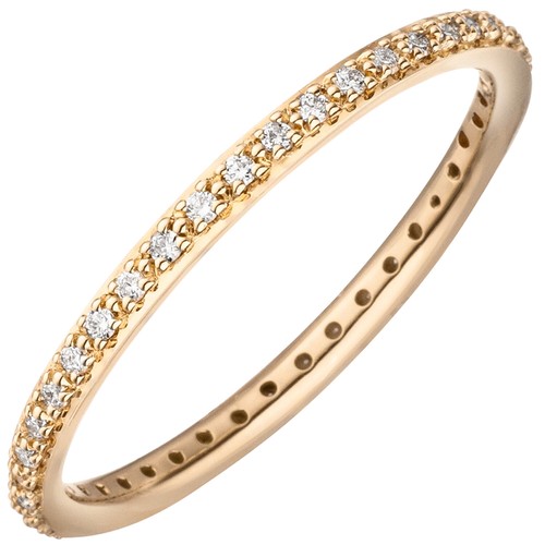 Diamantring schmal 585 - , gold