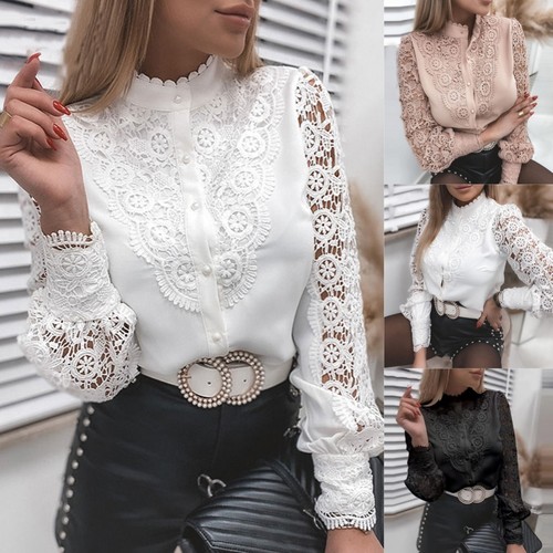Damen stehkragen bluse - damen,