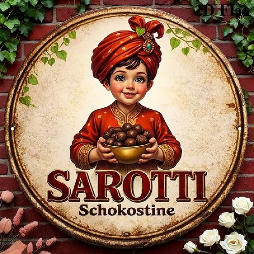 Blechschild rund sarotti - blechschild,