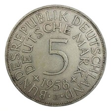 BRD 5 DM 1958 J mit Expertise