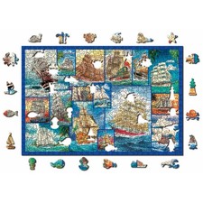 WOODEN CITY Holzpuzzle Segelboot 2in1, 505 Teile ECO