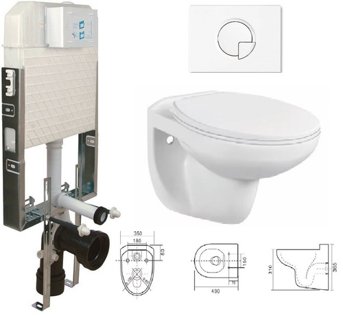 Set spülrandlos - wc,