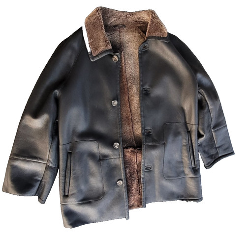 Jacke leder lammfell - jacke,, leder,