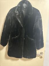 zara trf collection kunstfell jacke kurzmantel schwarz ultraweich