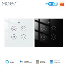 MOES WLAN 2Gang Smart Rolladenschalter Jalousie Zeitschaltuhr RF&APP-Steuerung