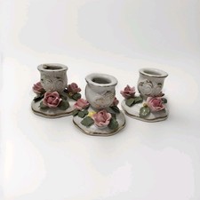 3x Porzellan Kerzenhalter