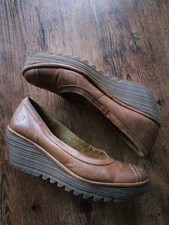 Damen Wedges, Gr 41, Pumps, braun, Leder, Fly London, Ballerinas