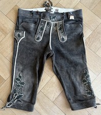 MEINDL Trachten Lederhose Gr.52 Hirschleder Kniebund - Oliv Braun 