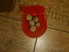 5 Musketen Kugeln im Säckchen Ca. 17-18 Jahrhundert Material Blei 