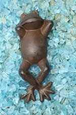 Frosch aus Gusseisen Deco Garten  Braun Metall 